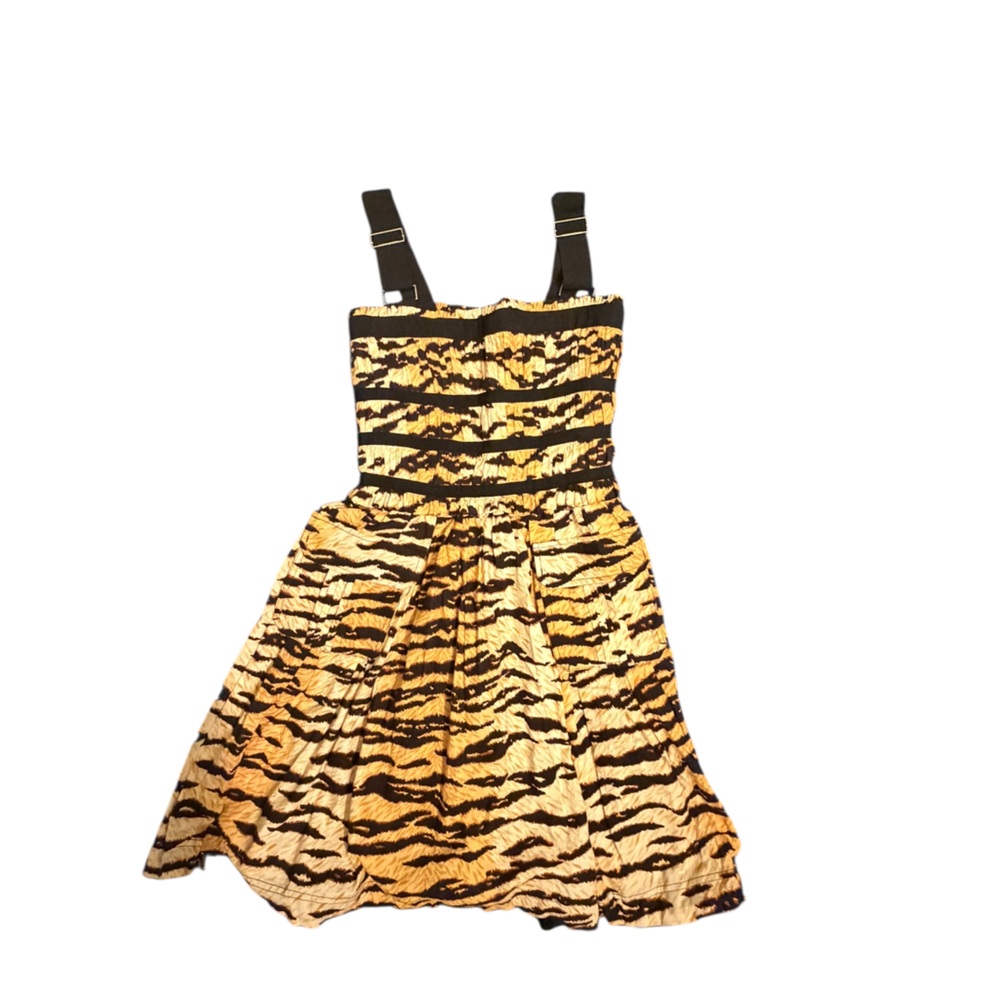 Dolce & Gabbana Tiger Print Dress IT 42 US 6 Corset Pleated Fit Flare NWT $695